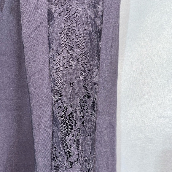 BEBE Pajama Set Pants Elastic Waist Lace Panel rim Down the Legs Size L - Picture 8 of 16